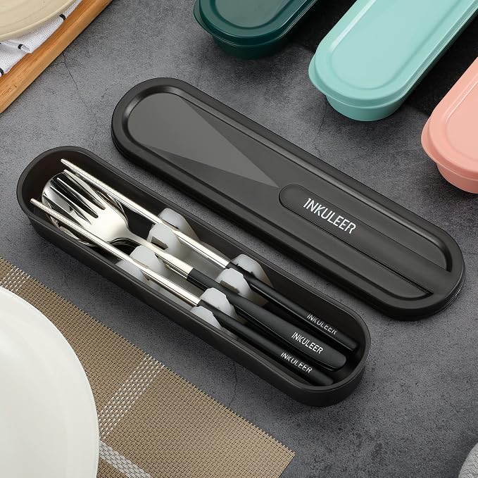Travel cutlery set, 18/8 stainless steel cutlery, Reusable utensils set - Image 2