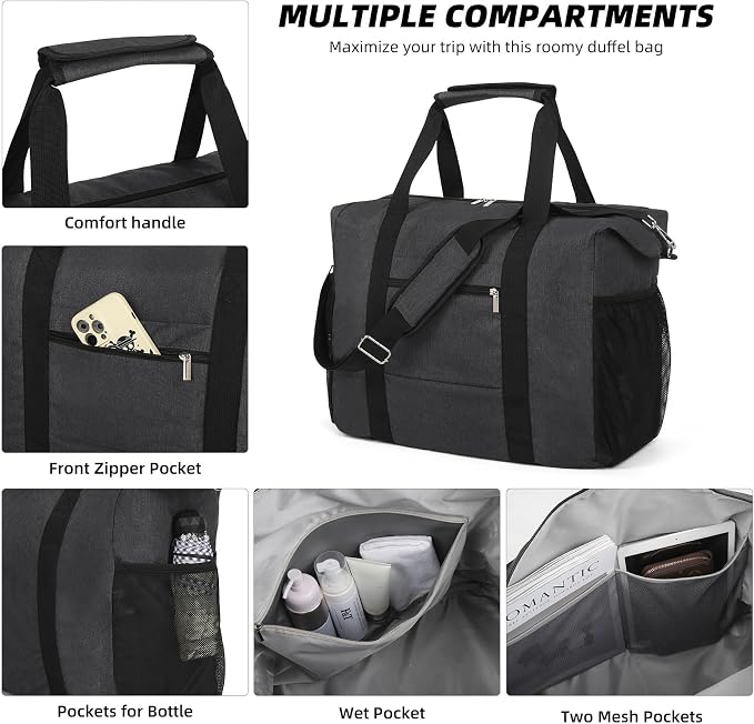 Travel Duffel Bag for Women Men, Sports Tote Gym Bag - Image 6