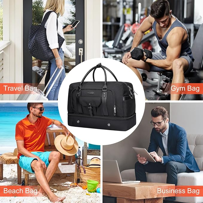 WITZMAN Weekender Bags for Men Women Carry On Duffle Overnight Bag - Image 9