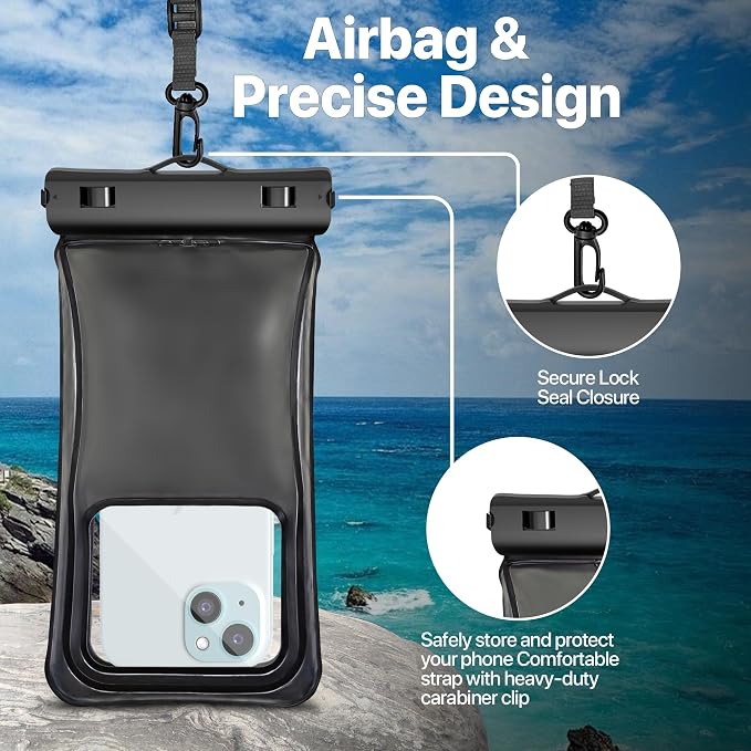 NEPHI IP68 Waterproof Phone Pouch 2 Pack-Up to 7.0"，Adjustable Neck Lanyard - Image 4