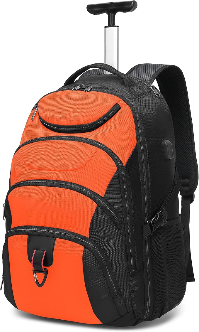 Boavan Rolling Backpack, 17 inch Water Resistant Wheeled Backpack, Carry on by Boavan