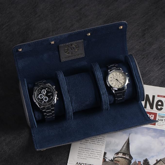 Genuine Napa Leather Watch Roll Travel Case - Image 2