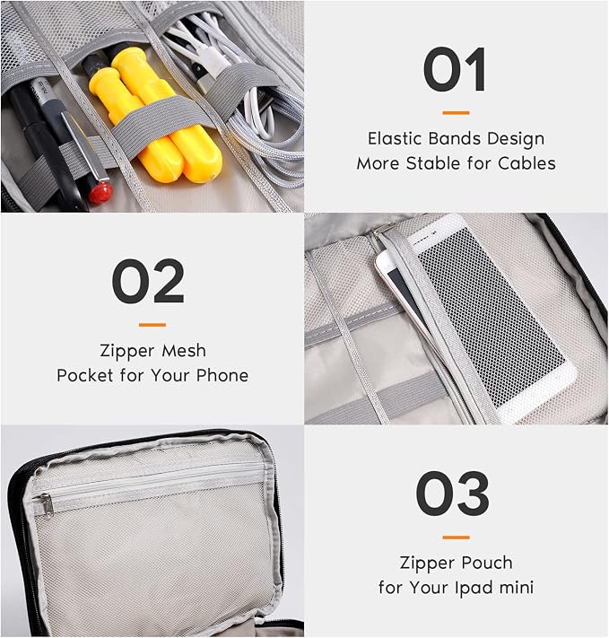 Electronics Organizer, OrgaWise Electronic Accessories Bag Travel Cable - Image 4