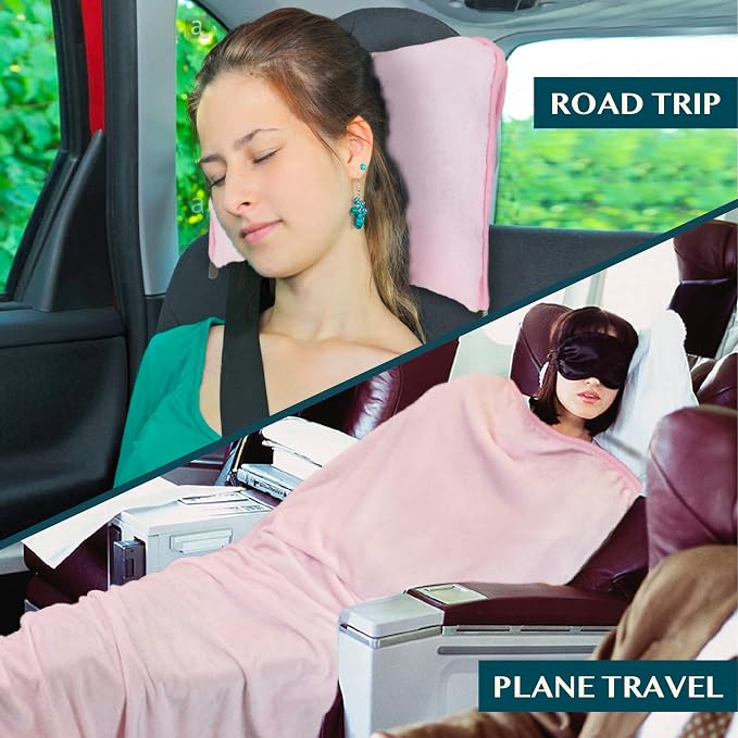 PAVILIA Travel Blanket Pillow, Soft Airplane Blanket 2-in-1 Combo Set, Plane - Image 5