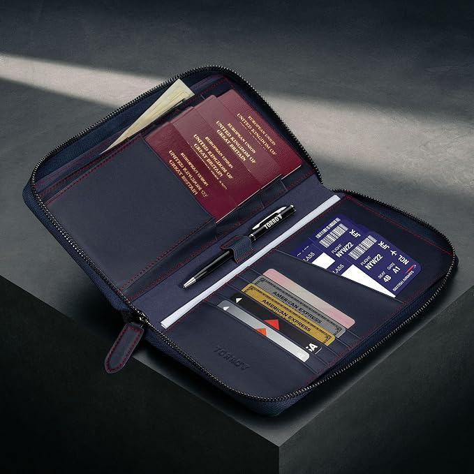TORRO Premium Leather Family Travel Wallet, RFID Blocking Travel Organizer - Image 3