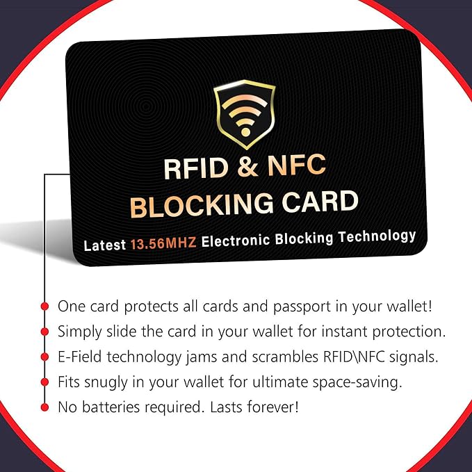 SaiTech IT 5 Pack RFID Blocking Card, One Card Protects Entire Wallet Purse - Image 6