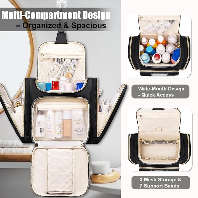 Travel Toiletry Bag for Women, Hanging Toiletry Bag, Bathroom Bag Portable - Image 6
