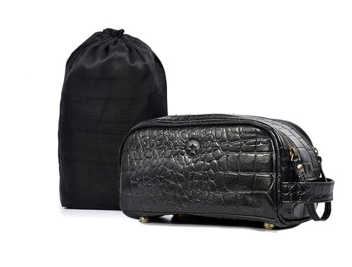 10" Premium Leather Toiletry Travel Pouch by AARONLEATHERGOODS%C2%AE