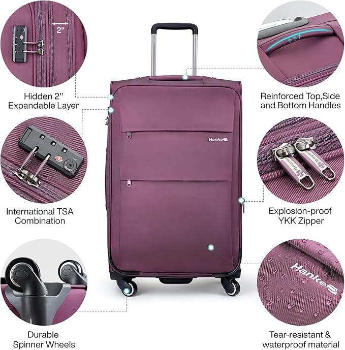 Hanke 24 Inch Expandable Luggage Large Suitcases - Image 3