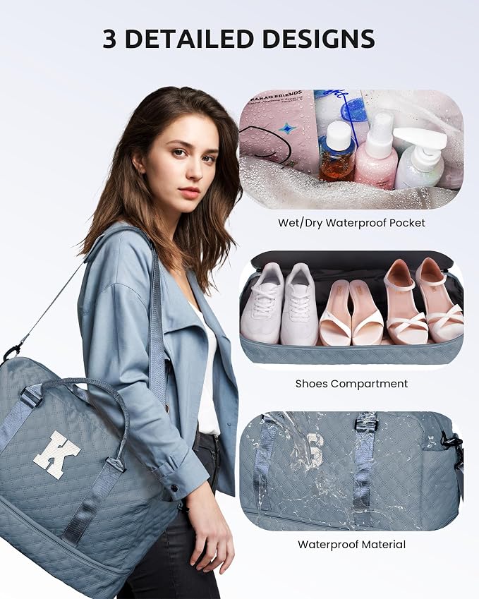 Duffle Overnight Bag for Women, Personalized Weekender - Image 7