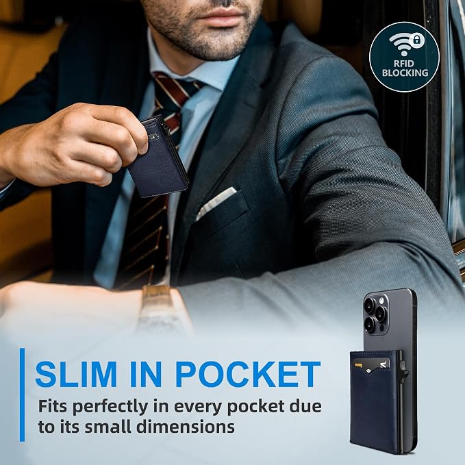 Wallet for Men, with Cash Pocket 2 ID Window 9-13 Cards, Metal Case Smart Slim - Image 6