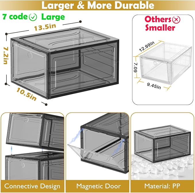 7 code Thicken & Sturdy Clear Shoe Storage Organizer - Image 4