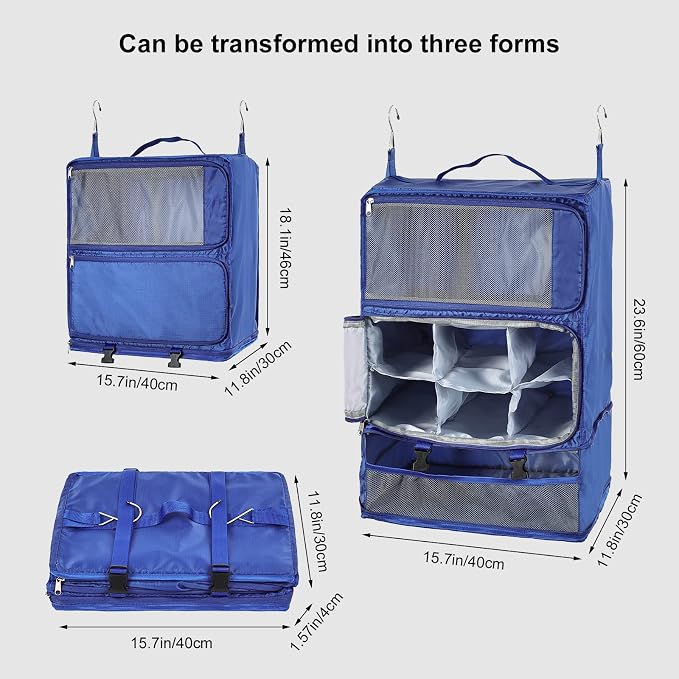 TABITORA Travel Portable Hanging Shelves Closet Organizer Packing Luggage - Image 5
