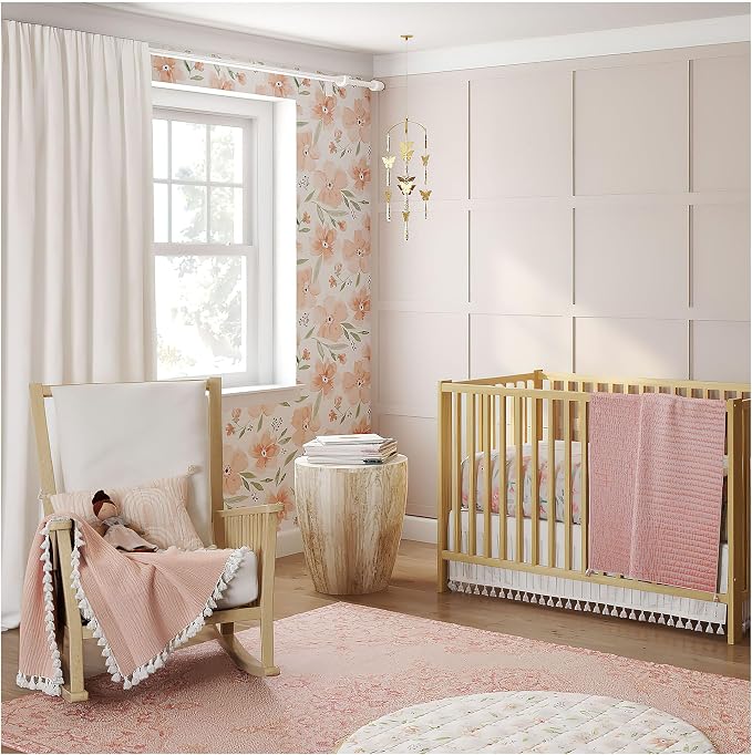 Crane Baby Floral Crib Sheets, 100% Cotton, Breathable Baby Bedding - Image 4
