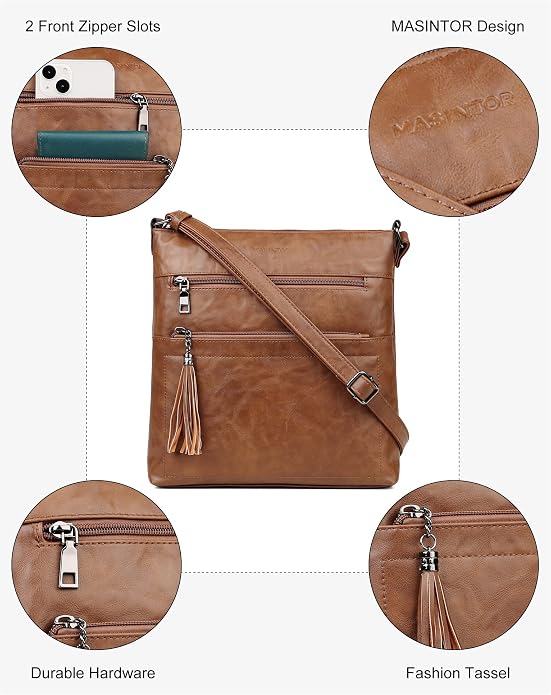 MASINTOR Crossbody Purses for Women, Adjustable Strap Shoulder Bag - Image 6