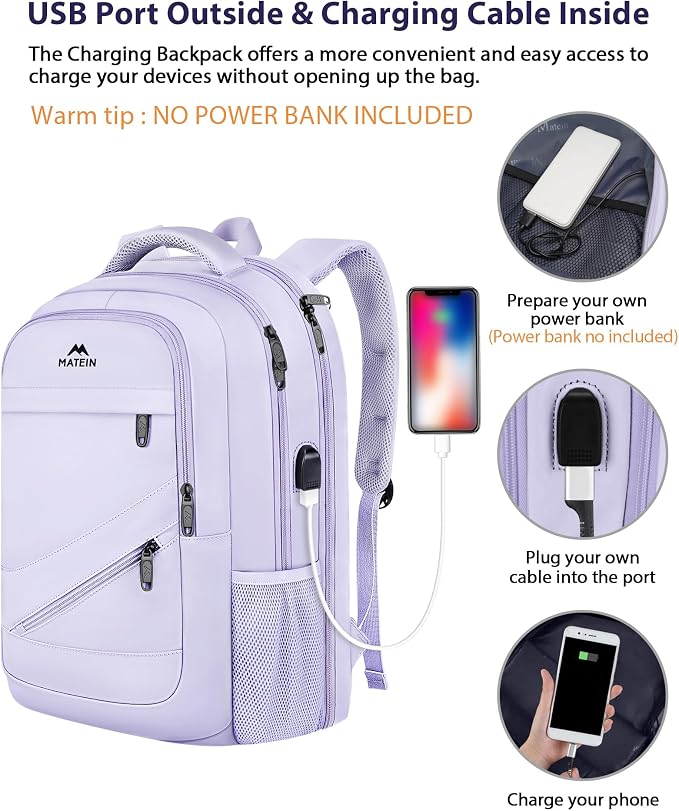 MATEIN College School Backpack for Women, 17 Inch Large College Laptop Bookbag - Image 6