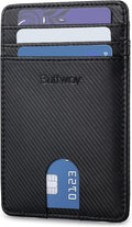 Buffway Mens Slim Wallet, Minimalist Thin Front Pocket Leather Credit Card by Buffway