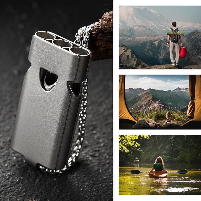 Whistle Emergency Whistles Keychain Rape Whistle Stainless Steel High Decibel - Image 3