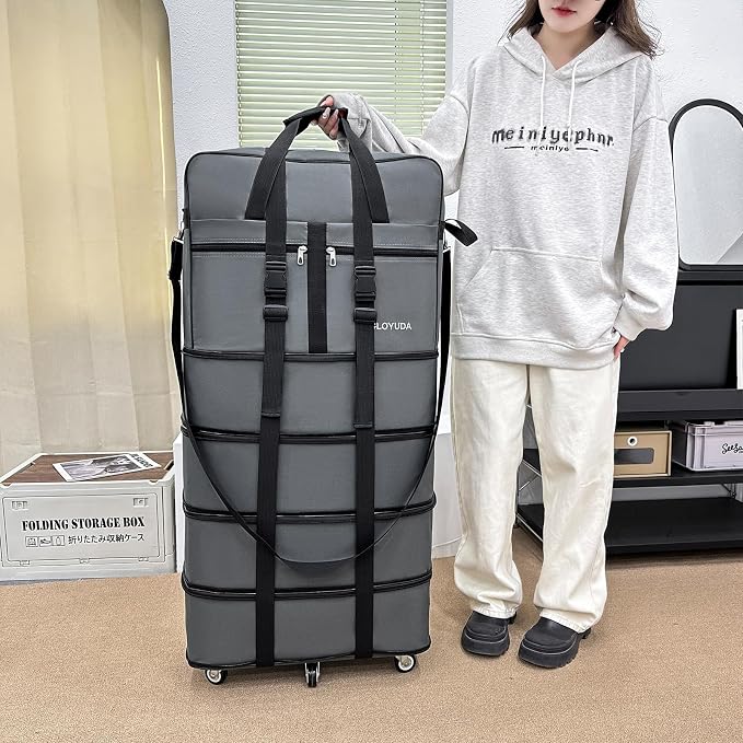 Expandable Foldable Luggage, Rolling Duffle Bag - Image 7