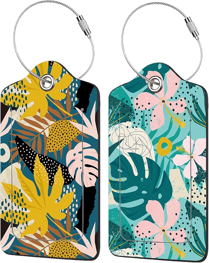 2 Pack Tropical Flowers Luggage Tag by EOBKLAX