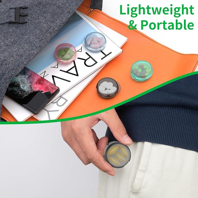 Small Pill Box, Travel Pill Case Portable Daily Pill Organizer Mini Medicine - Image 6