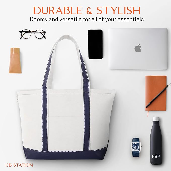 CB STATION Medium Classic Canvas Tote Bag - Image 5