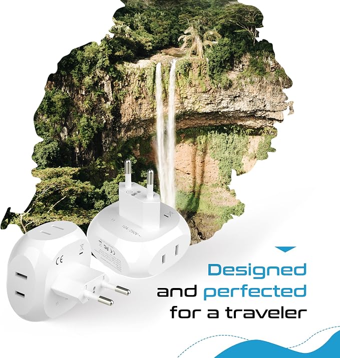 Ceptics European Travel Plug Adapter Europe Power Adaptor Charger 4 Input - Image 4