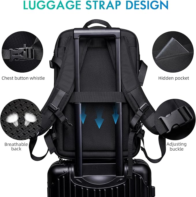Carry on Backpack for Women Men 40L Flight Approved Travel Backpack Fit 17 Inch - Image 6