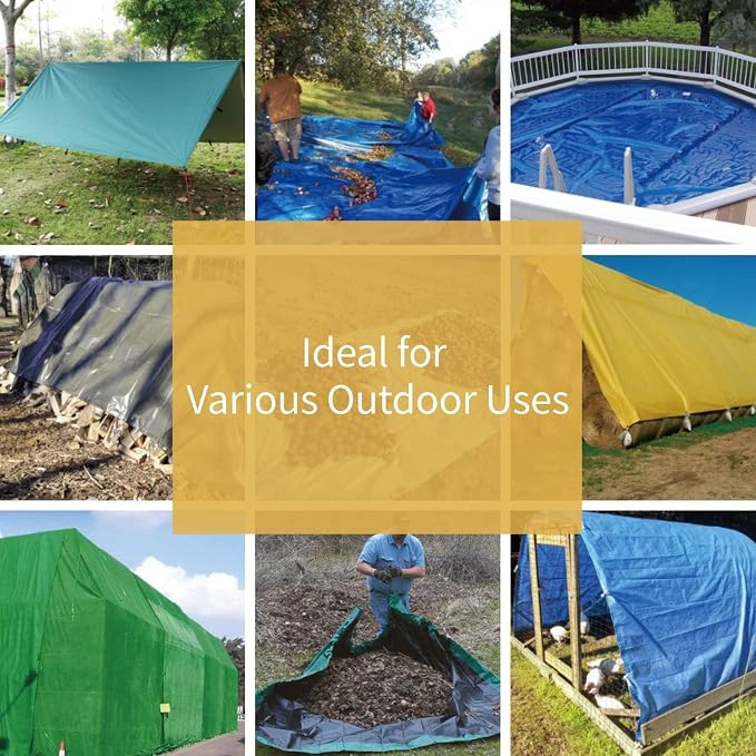GUARD SHIELD Tarp Green 8x12 Feet Multi Purpose Waterproof Poly Tarp Cover 5mil - Image 6