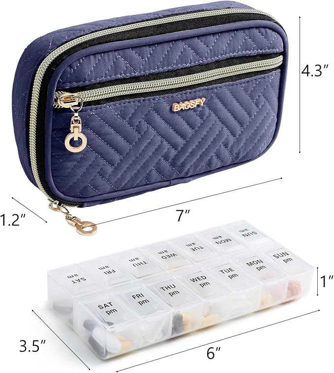 BAGSFY Pill Organizer Case 2 Times a Day- Weekly Medicine Organizer Travel Pill - Image 2