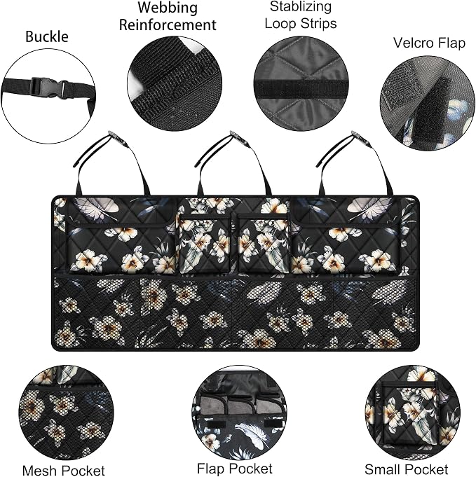 Femuar Car Trunk Organizer, Large Capacity Backseat Trunk Organizer, - Image 4