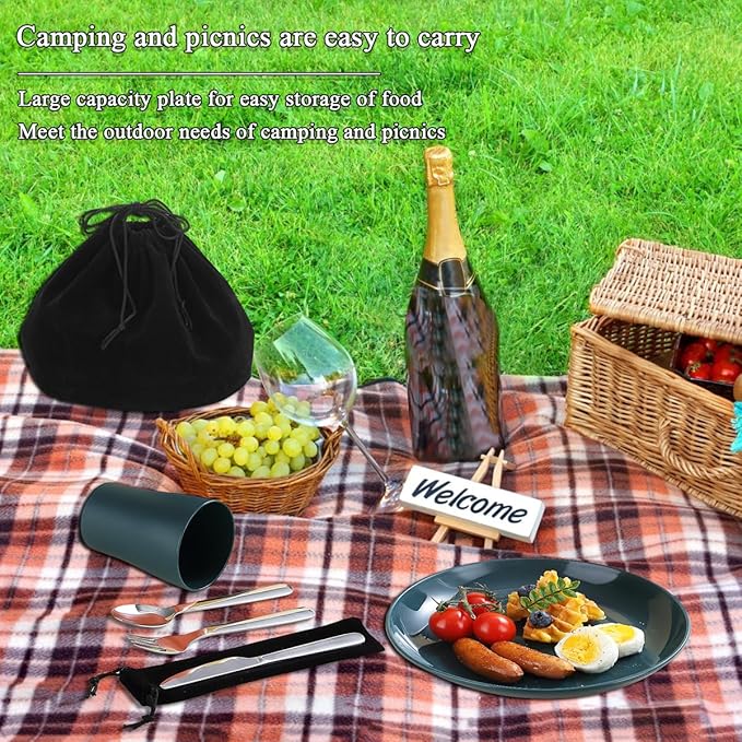 Evanda Camping Cutlery Set, Reusable Light Weight Mug, Plate and Stainless - Image 3