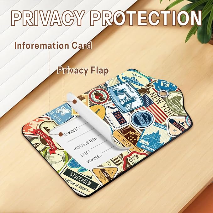 2 Pcs Leather Luggage Tags for Suitcases, Funny Suitcase Tags for Luggage - Image 3