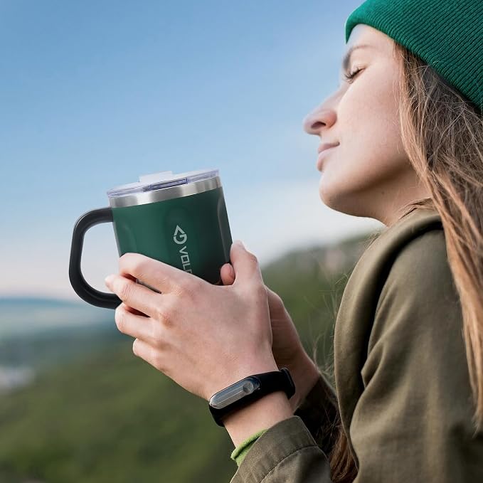 16 Oz Coffee Mug with Handle and Lid, BPA Free Coffee Cup, Keep Cold 6 Hours - Image 6