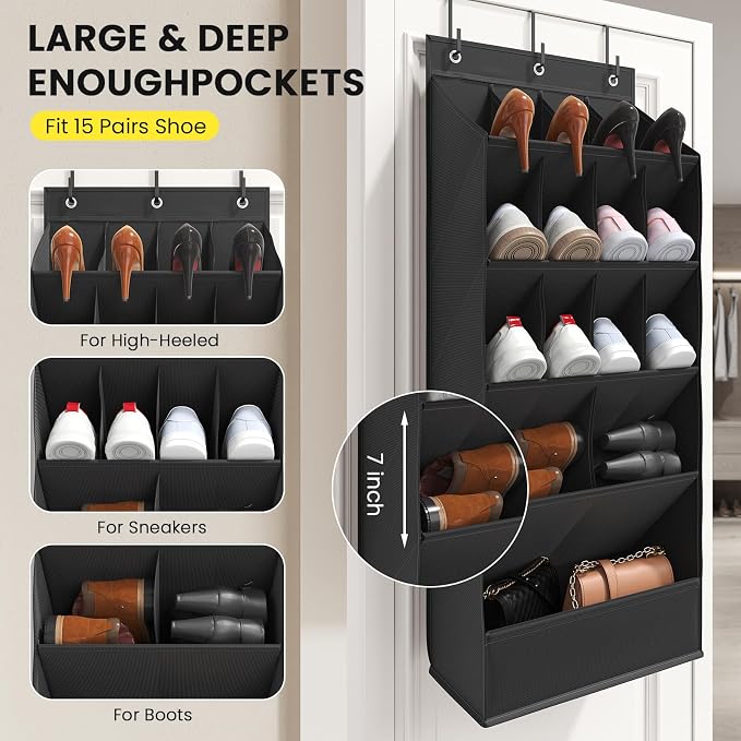 Over the Door Shoe Organizer for Closet, Shoes Rack for Closet - Image 4