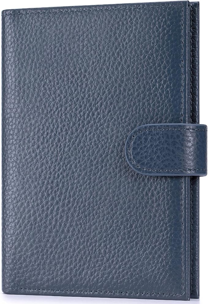 Passport Holder for Travel Women RFID Blocking Genuine Leather Passport Wallet by FREYAMIRA