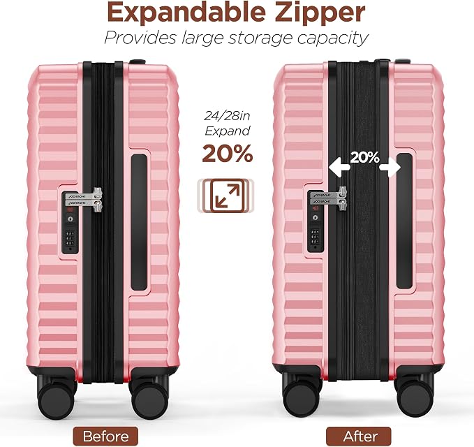 SHOWKOO Luggage Sets 3 Piece Hardside Expandable Suitcase - Image 6