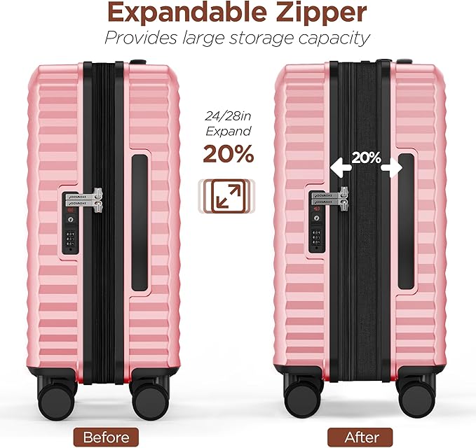 SHOWKOO Luggage Sets 3 Piece Hardside Expandable Suitcase - Image 5