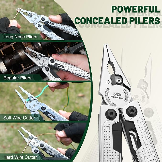 MOSSY OAK Multitool, 20-in-1 Stainless Steel Multi Tool Pliers, Self-locking - Image 3