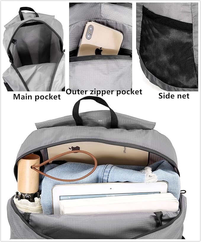 Small Foldable Hiking Daypack Packble Skin Casual Backpack Camping Cycling - Image 9