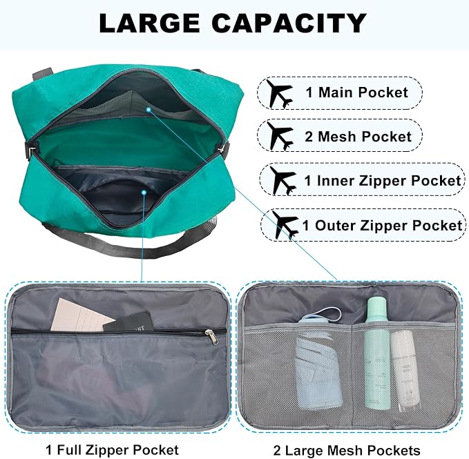 Foldable Carry on Luggage Bag 22x14x9 Personal Item Bag - Image 3