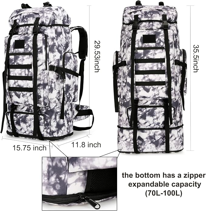 Hiking Backpack for Men 70L/100L Camping Backpack Military Rucksack Molle 3 - Image 4