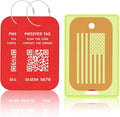 Engraved Aluminum Luggage Tag, American Flag Suitcase ID Tag by PIKEEPER