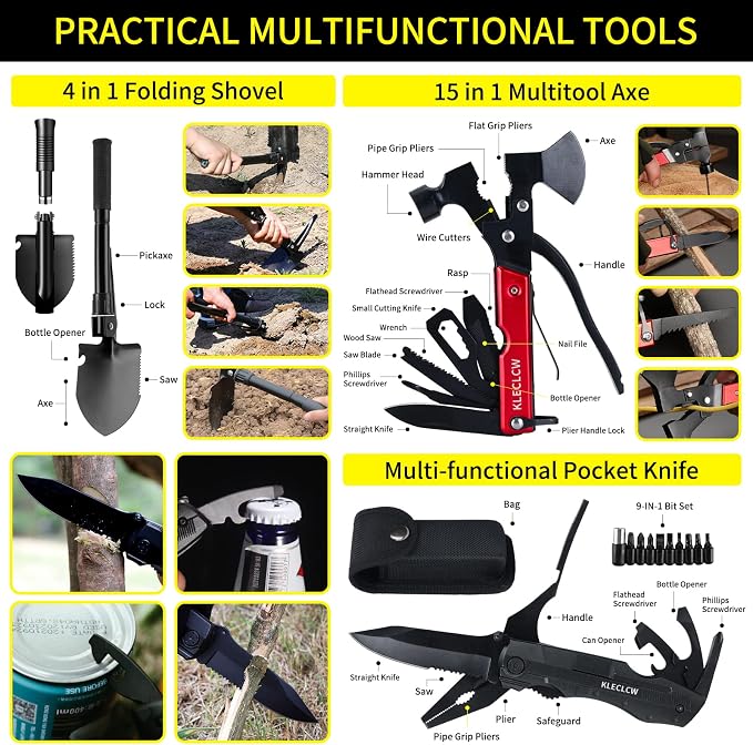 Survival Kit, Gifts for Men Outdoor Adventure Camping Hiking Hunting - Image 3