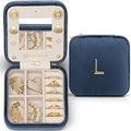 Vlando Travel Jewelry Case for Women Girls, L Initial Travel Jewelry Case by VLANDO