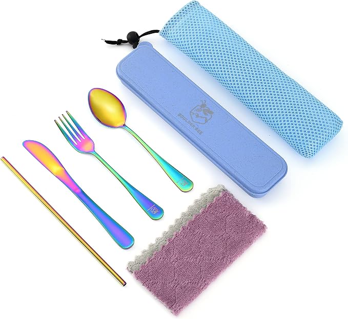Boulder Bee | Travel Utensils Set | Reusable Camping Cutlery Set | Stainless - Image 7