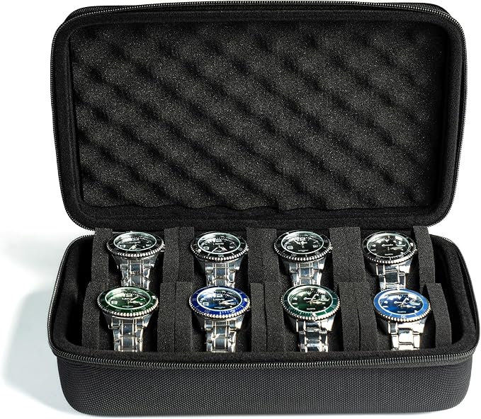 8 slots Watch Case, hard watch storage case, hard watch box, padded case - Image 5