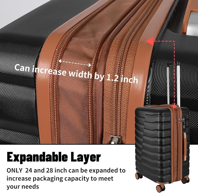 5-Piece Luggage Set, Lightweight ABS+PC Hard Shell Suitcase - Image 7