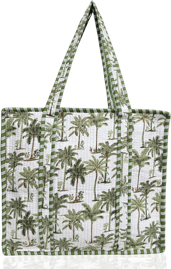 Cotton Quilted Tote Bag for Women – Large Beach & Travel Tote by ThirdEyeExport