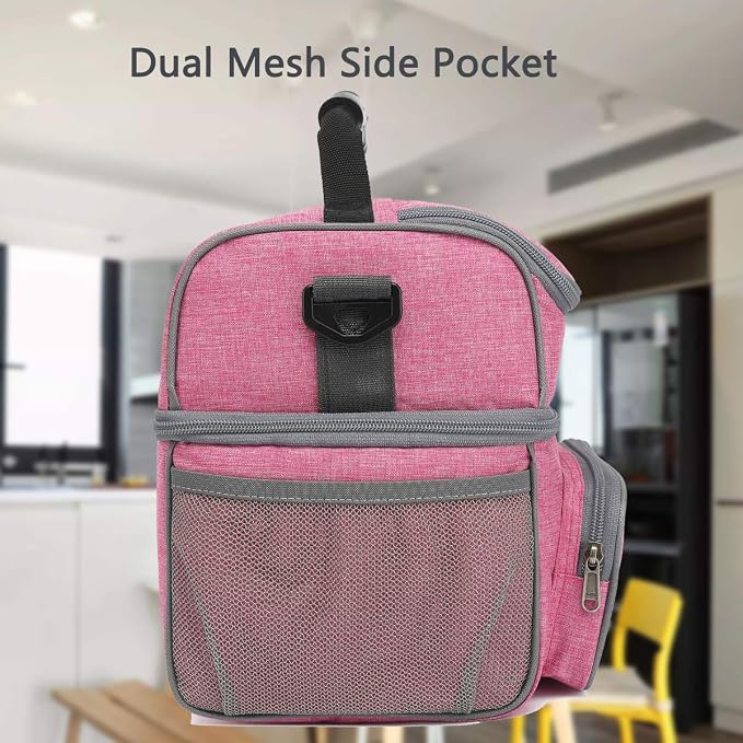 FlowFly Double Layer Cooler Insulated Lunch Bag Adult Lunch Box Large Tote Bag - Image 6